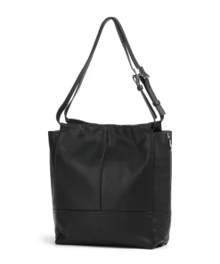 Lou 2 3D Leather M Shopper genarbtes Leder schwarz