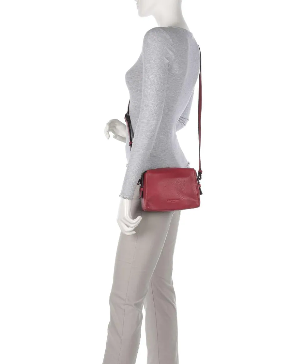 Lou 2 3D Leather S Umhängetasche genarbtes Rindsleder rot