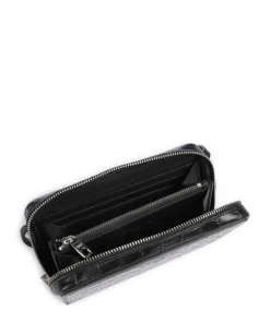 Lou Croco XS Geldbörse geprägtes Leder schwarz