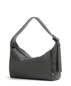 Lou Small Pebble M Beuteltasche genarbtes Rindsleder dunkelgrün