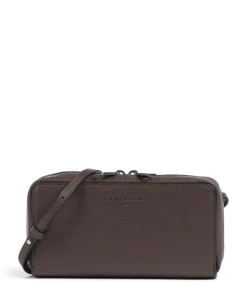 Lou Small Pebble XS Geldbörse genarbtes Rindsleder dunkelbraun