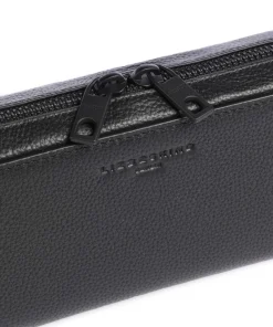 Lou Small Pebble XS Geldbörse genarbtes Rindsleder schwarz