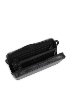 Lou Small Pebble XS Geldbörse genarbtes Rindsleder schwarz