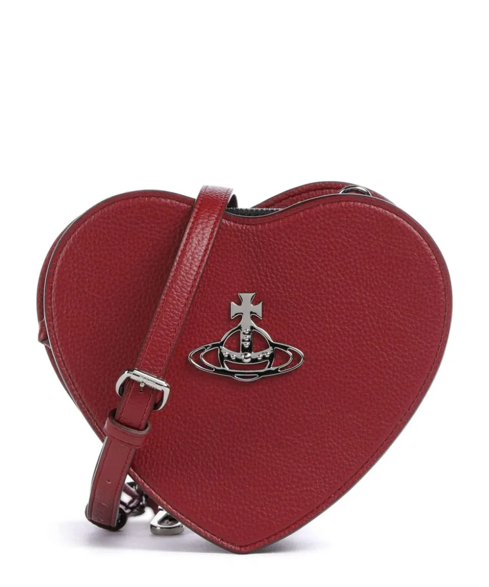 Louise Heart Grain Umhängetasche Lederimitat rot