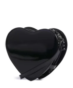 Louise Heart Shiny Patent Umhängetasche Lackleder schwarz