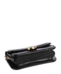 Love Box Baguette Schultertasche geprägtes Leder schwarz