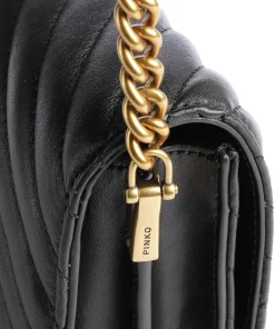 Love Click Mini Umhängetasche Schafsleder schwarz