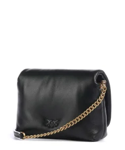 Love Click Puff Baby Umhängetasche Schafsleder schwarz