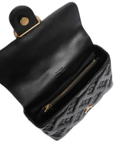 Love Lady Puff Mini Handtasche geprägtes Leder schwarz