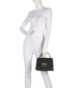 Love One Classic Handtasche genarbtes Leder schwarz