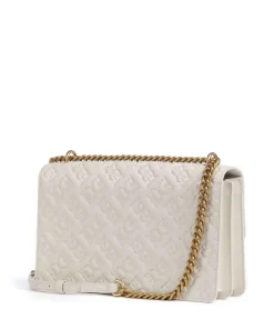 Love One Classic Schultertasche geprägtes Leder weiß