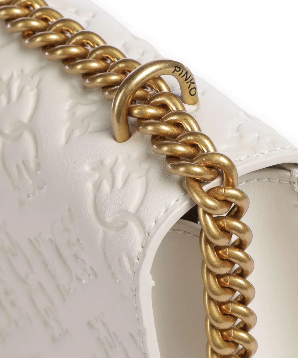 Love One Classic Schultertasche geprägtes Leder weiß