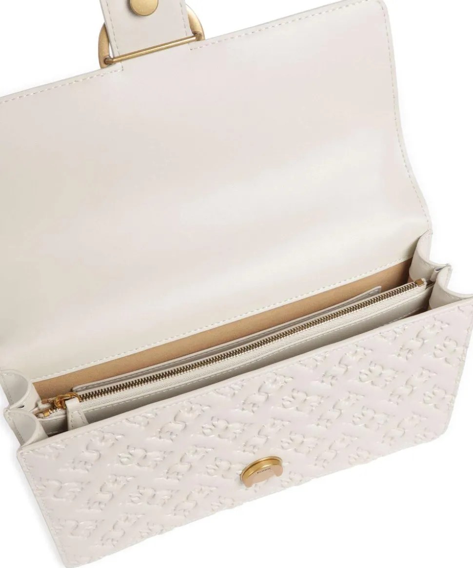 Love One Classic Schultertasche geprägtes Leder weiß