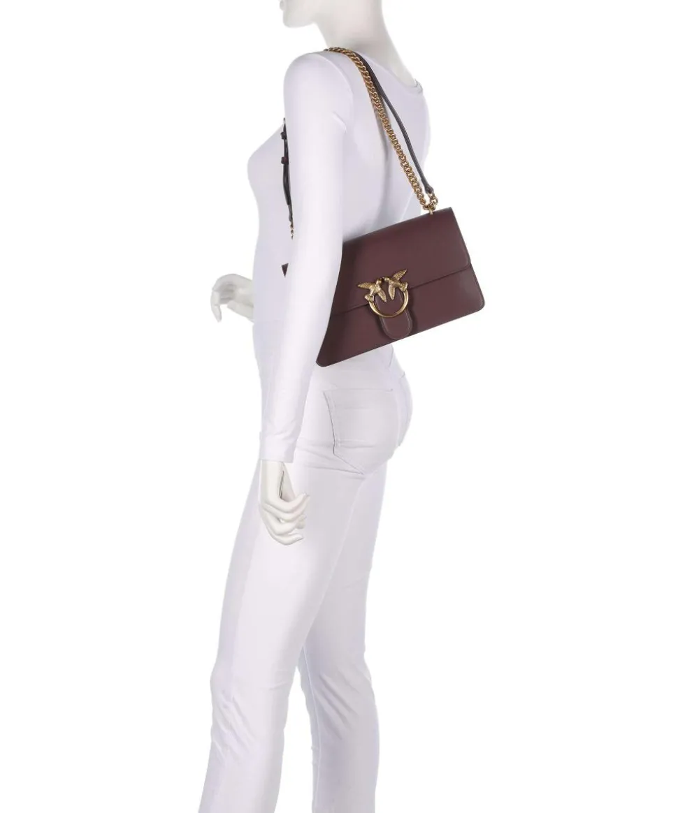 Love One Classic Schultertasche fein genarbtes Rindsleder dunkelbraun