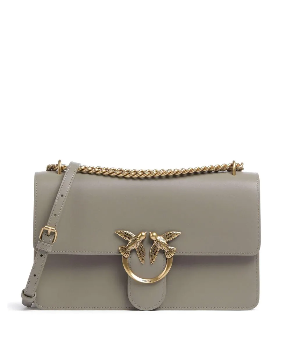 Love One Classic Schultertasche fein genarbtes Rindsleder taupe