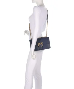 Love One Classic Schultertasche fein genarbtes Rindsleder dunkelblau