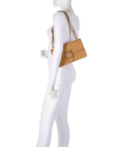 Love One Classic Schultertasche fein genarbtes Rindsleder hellbraun