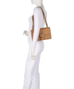 Love One Classic Schultertasche Schafsleder hellbraun