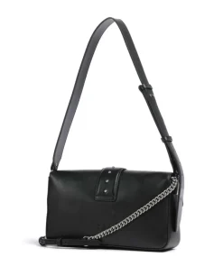 Love One Classic Slouchy Schultertasche fein genarbtes Rindsleder schwarz