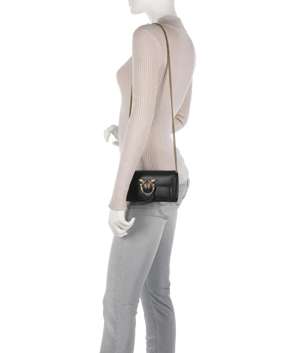 Love One Geldbörse fein genarbtes Leder schwarz