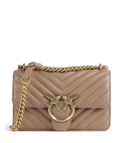 Love One Mini Schultertasche fein genarbtes Leder braun