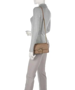 Love One Mini Schultertasche fein genarbtes Leder braun