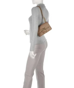 Love One Mini Schultertasche fein genarbtes Leder braun