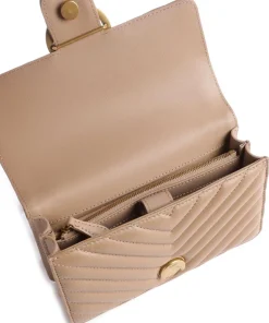 Love One Mini Schultertasche fein genarbtes Leder braun