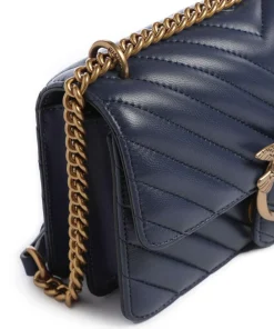 Love One Mini Schultertasche fein genarbtes Leder dunkelblau