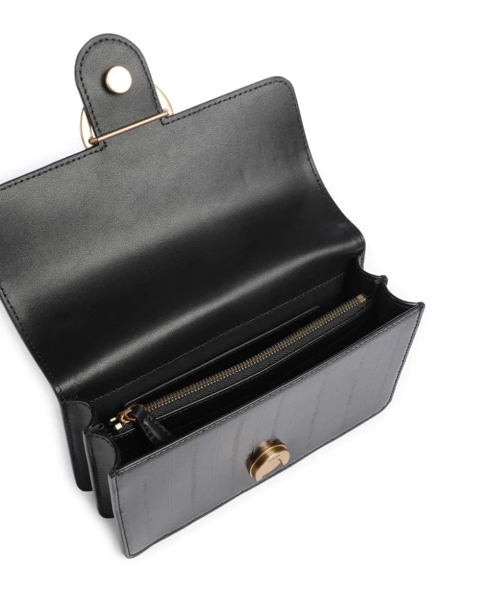 Love One Mini Schultertasche Lederimitat schwarz