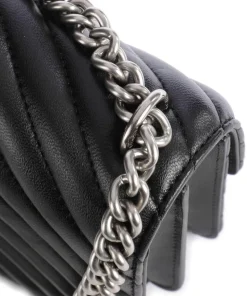 Love One Mini Schultertasche fein genarbtes Leder schwarz