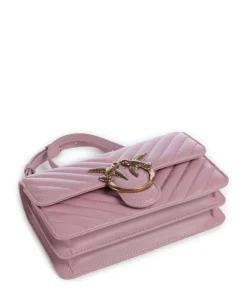 Love One Mini Schultertasche fein genarbtes Leder violett