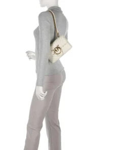 Love One Mini Schultertasche fein genarbtes Leder elfenbein