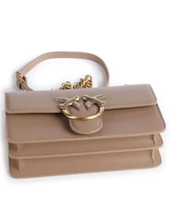 Love One Mini Schultertasche fein genarbtes Rindsleder hellbraun