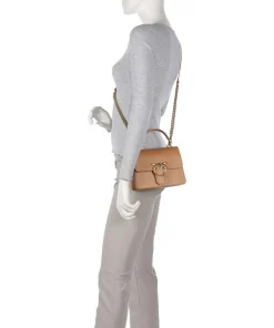 Love One Mini Umhängetasche fein genarbtes Rindsleder hellbraun