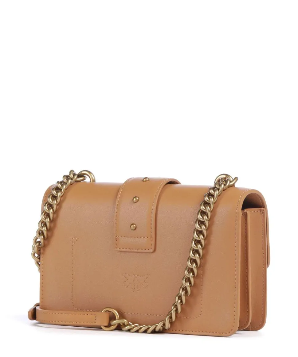 Love One Mini Umhängetasche fein genarbtes Kalbsleder hellbraun