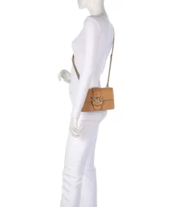 Love One Mini Umhängetasche fein genarbtes Kalbsleder hellbraun