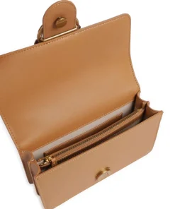 Love One Mini Umhängetasche fein genarbtes Kalbsleder hellbraun