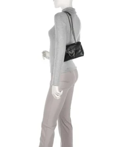 Love Puff Baby Schultertasche Schafsleder schwarz