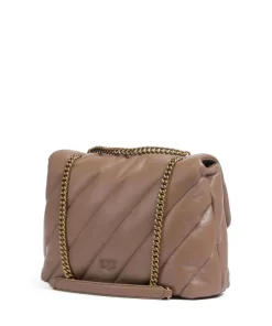 Love Puff Big Schultertasche Schafsleder braun