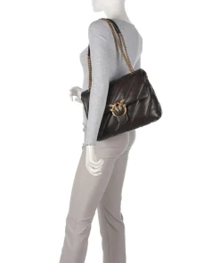 Love Puff Big Schultertasche Schafsleder dunkelbraun