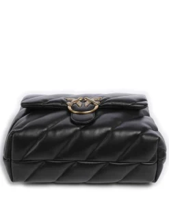Love Puff Big Schultertasche Schafsleder schwarz