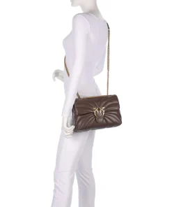 Love Puff Classic Schultertasche Schafsleder dunkelbraun