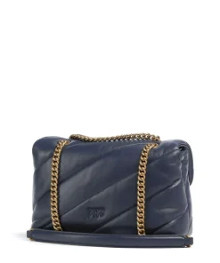 Love Puff Classic Schultertasche Schafsleder dunkelblau