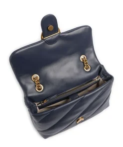 Love Puff Classic Schultertasche Schafsleder dunkelblau