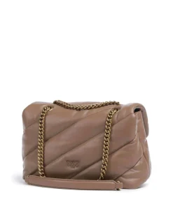 Love Puff Classic Schultertasche Schafsleder braun