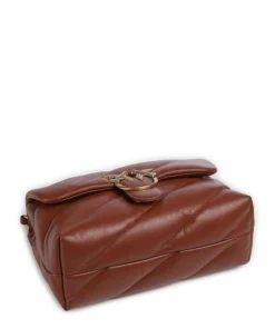 Love Puff Classic Schultertasche Schafsleder braun