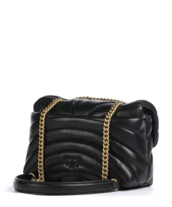 Love Puff Mini Schultertasche Schafsleder schwarz