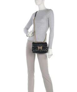 Love Puff Mini Schultertasche Schafsleder schwarz