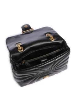 Love Puff Mini Schultertasche Schafsleder schwarz